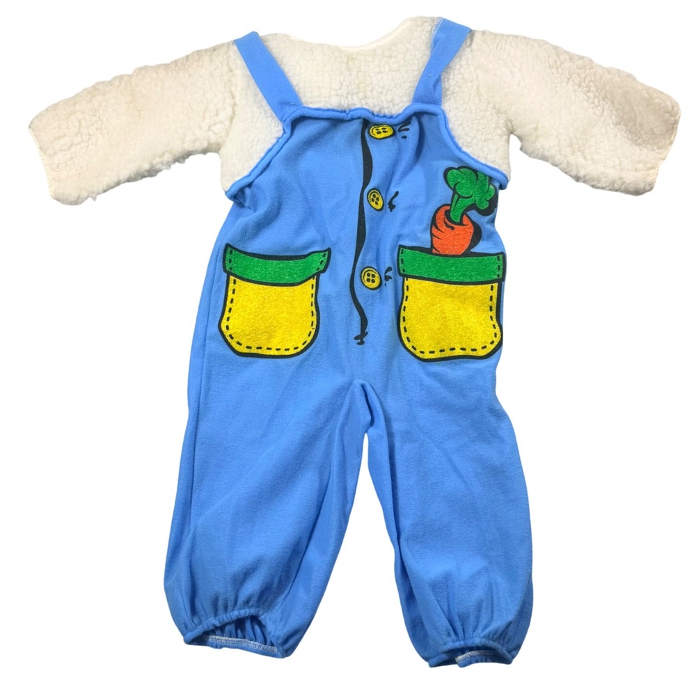 Disguise Vintage Bunny Costume Baby Blue White Faux Shearling Halloween USA Made